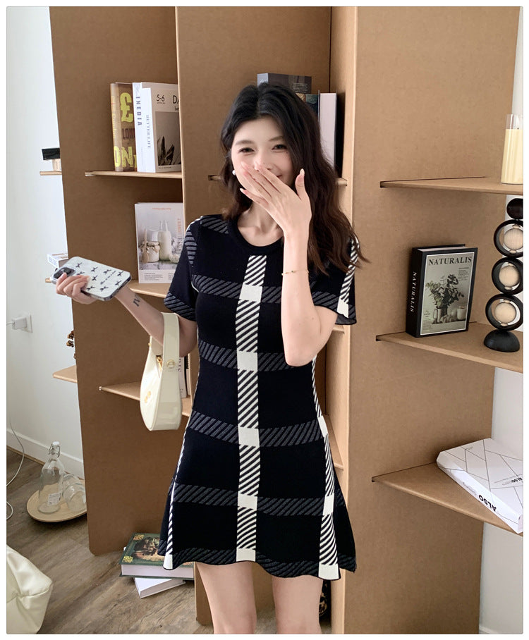【dress】ラウンドネックニットワンピースG22117