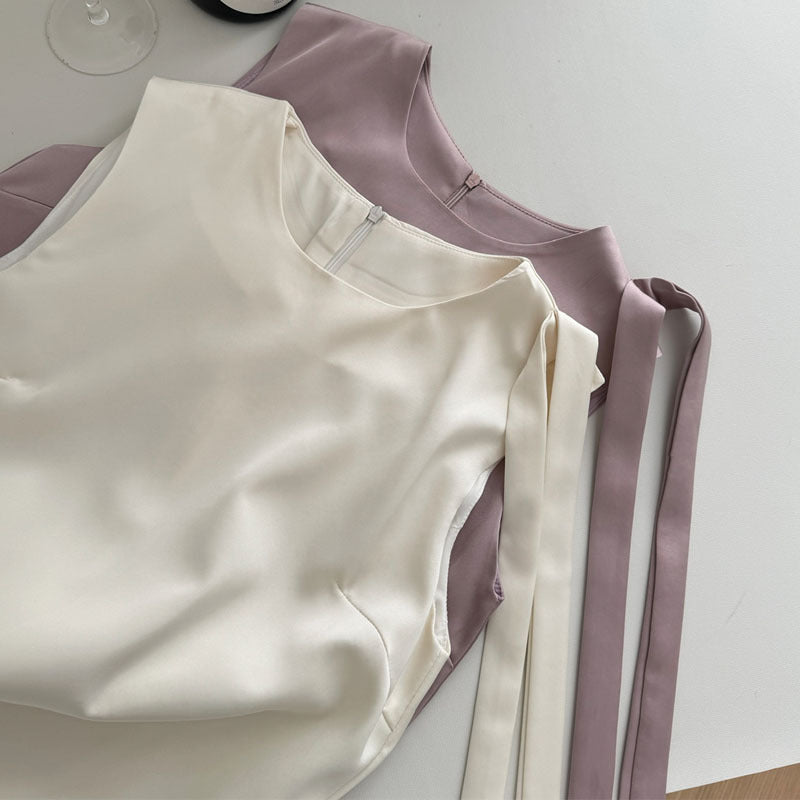 【dress】ノースリーブギャザーワンピースF7662