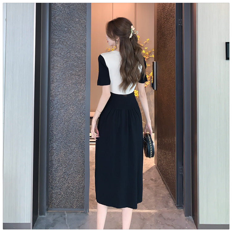 【dress】ラウンドネック切り替えデートワンピースG21736