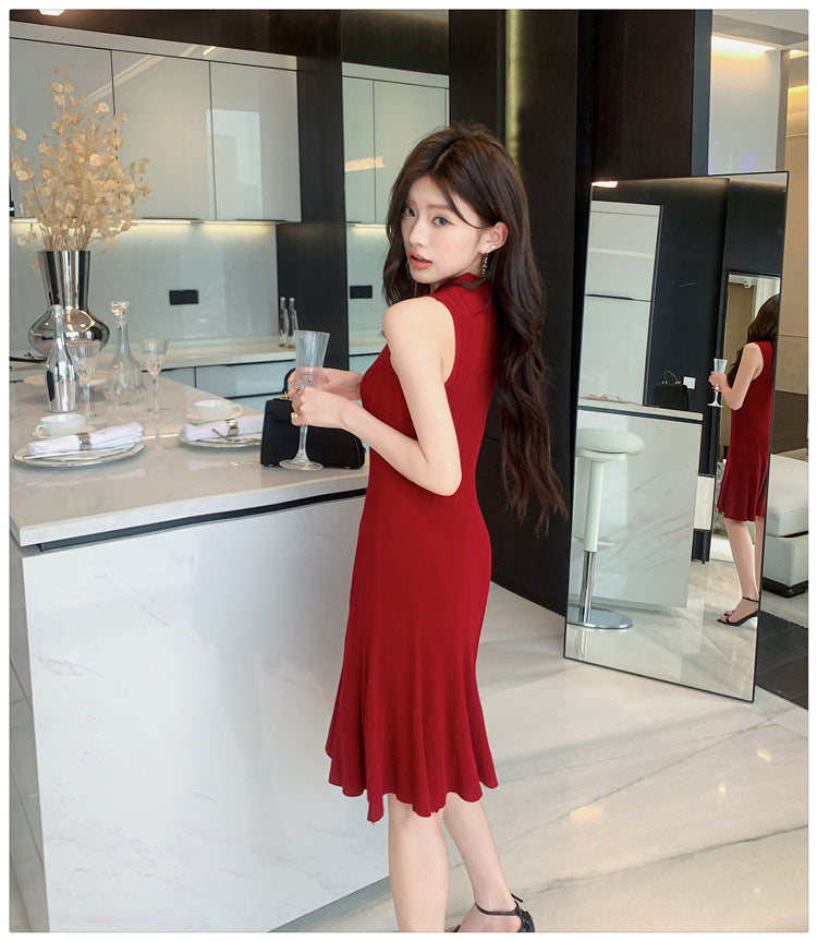 【dress】VネックニットワンピースG22106