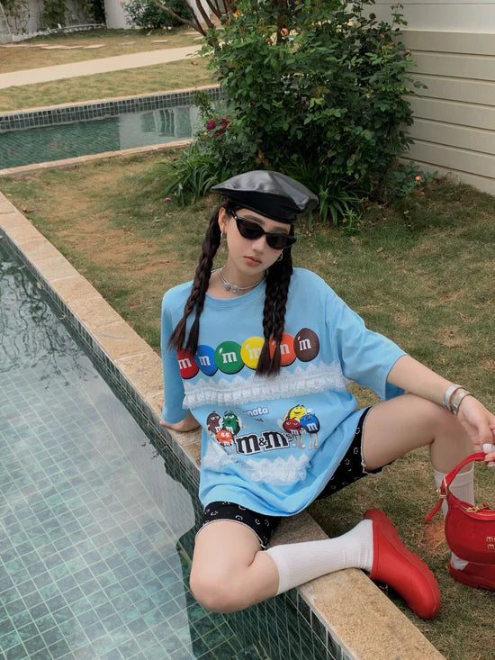 【tops】4色キャラクターTシャツF7919