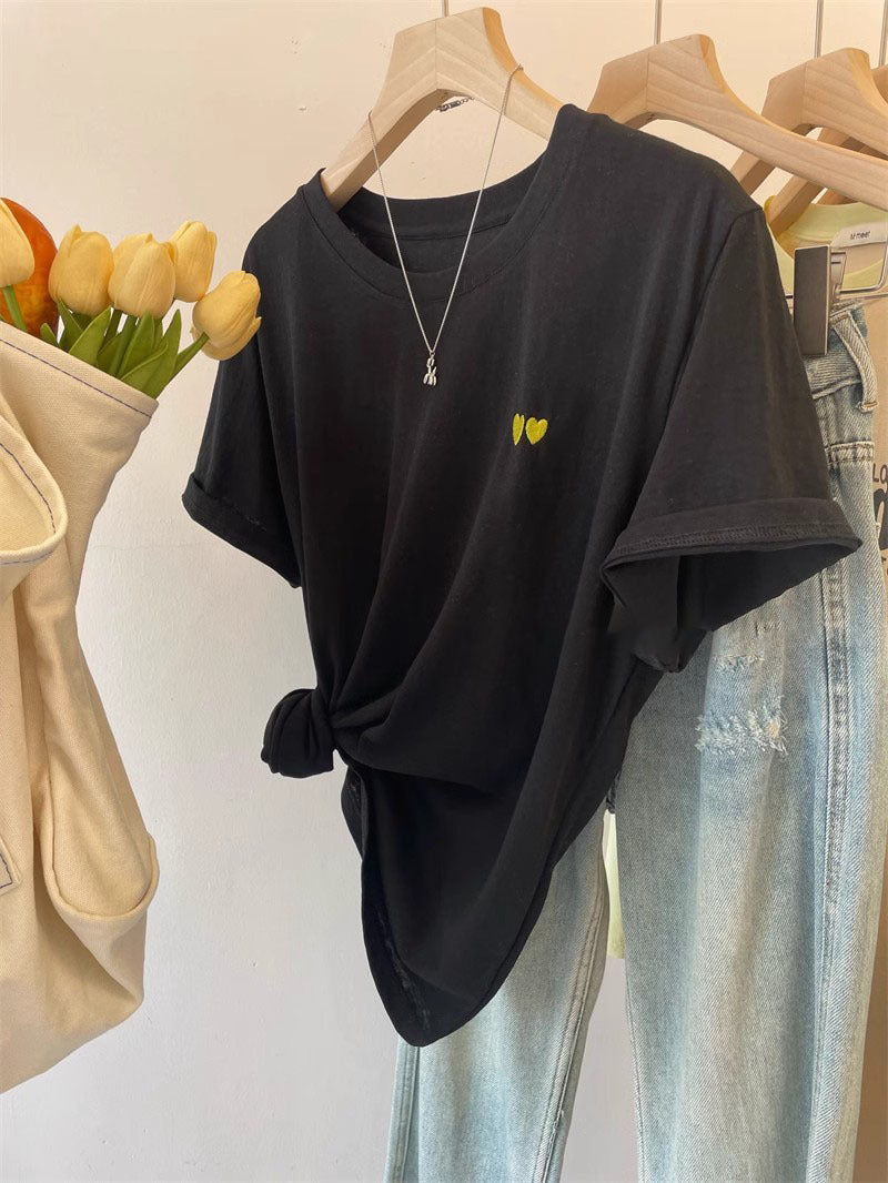 【tops】2色ゆったりTシャツF7862