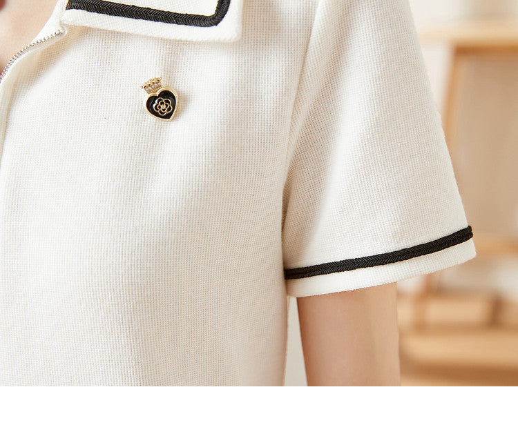 【dress】ファッション折り襟デートワンピースG21935