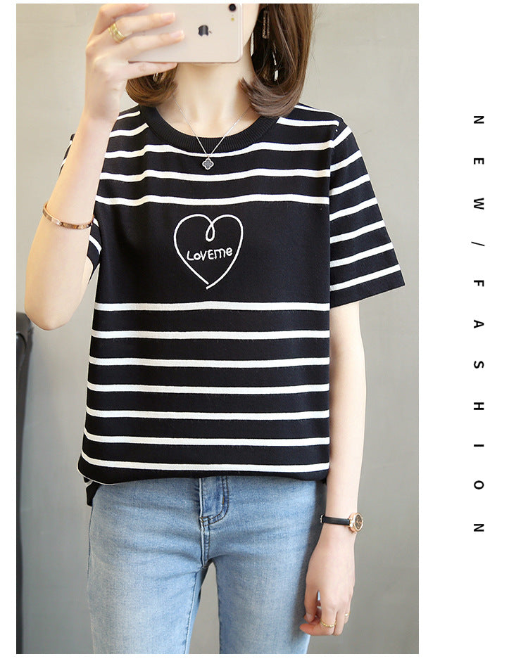 【tops】ラウンドネックニットTシャツG22399