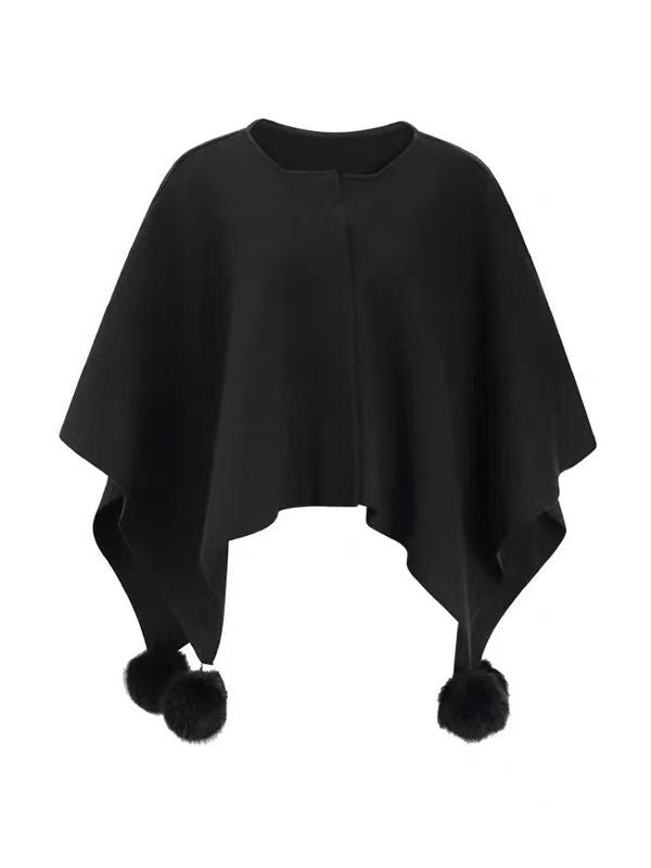 【outer】ゆったりニットケープカーディガンG23707