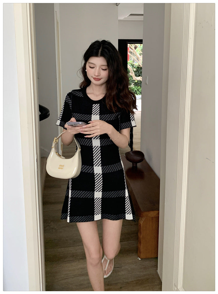 【dress】ラウンドネックニットワンピースG22117
