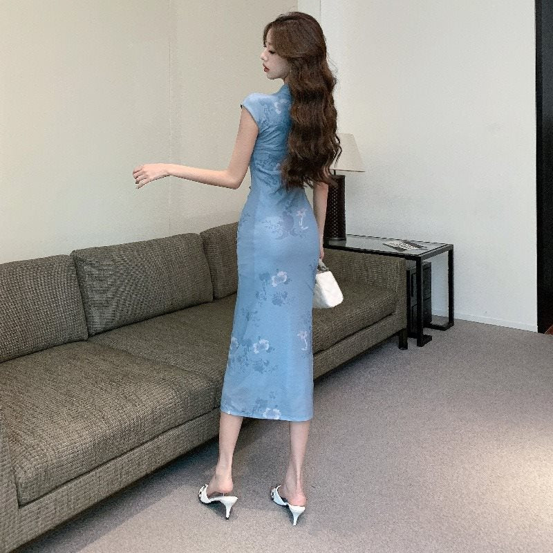 【dress】プリント体型カバーデートワンピースG21820