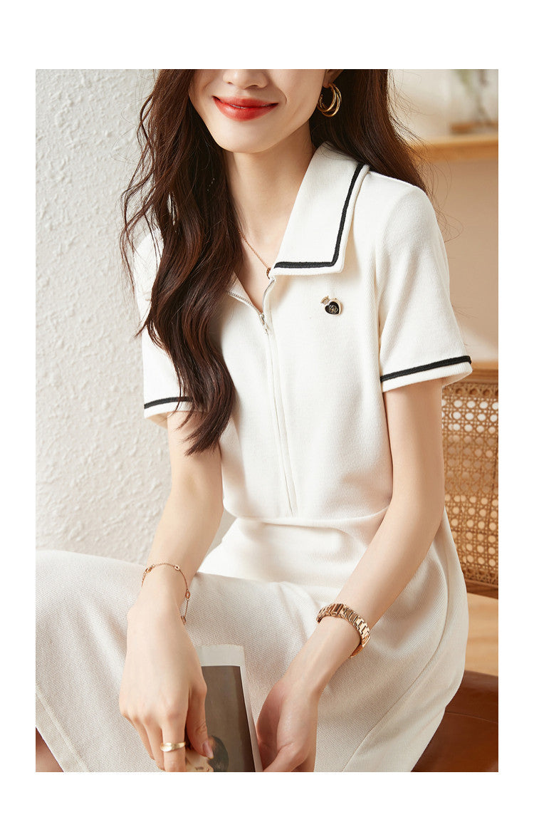 【dress】ファッション折り襟デートワンピースG21935