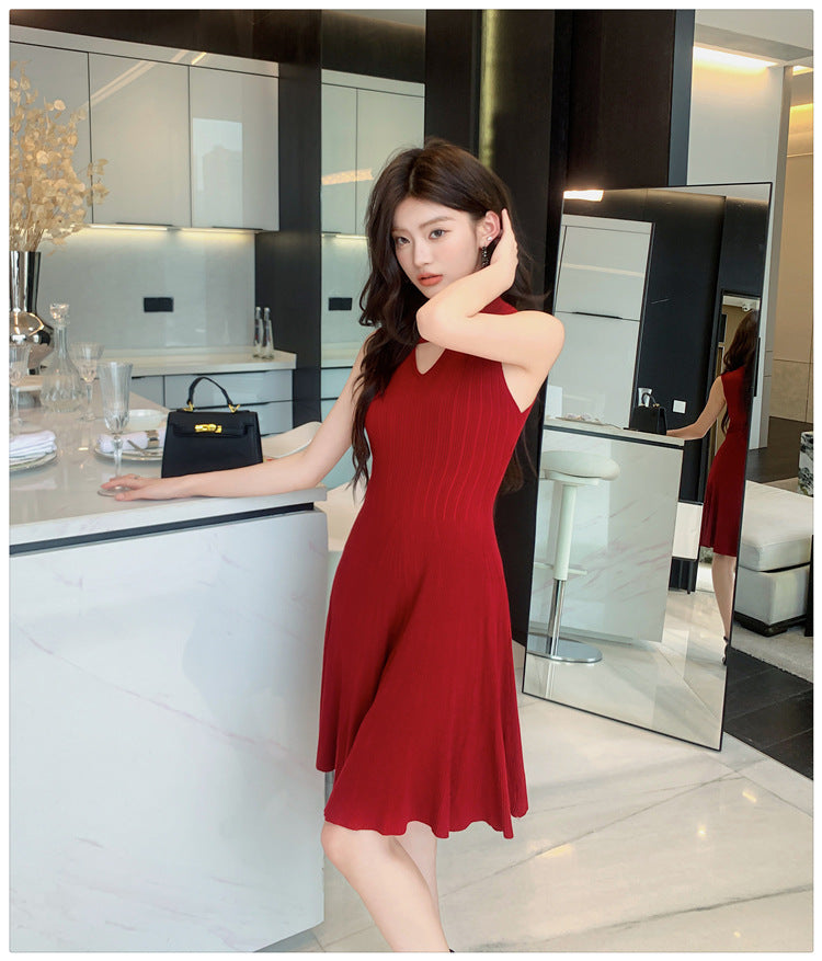 【dress】VネックニットワンピースG22106