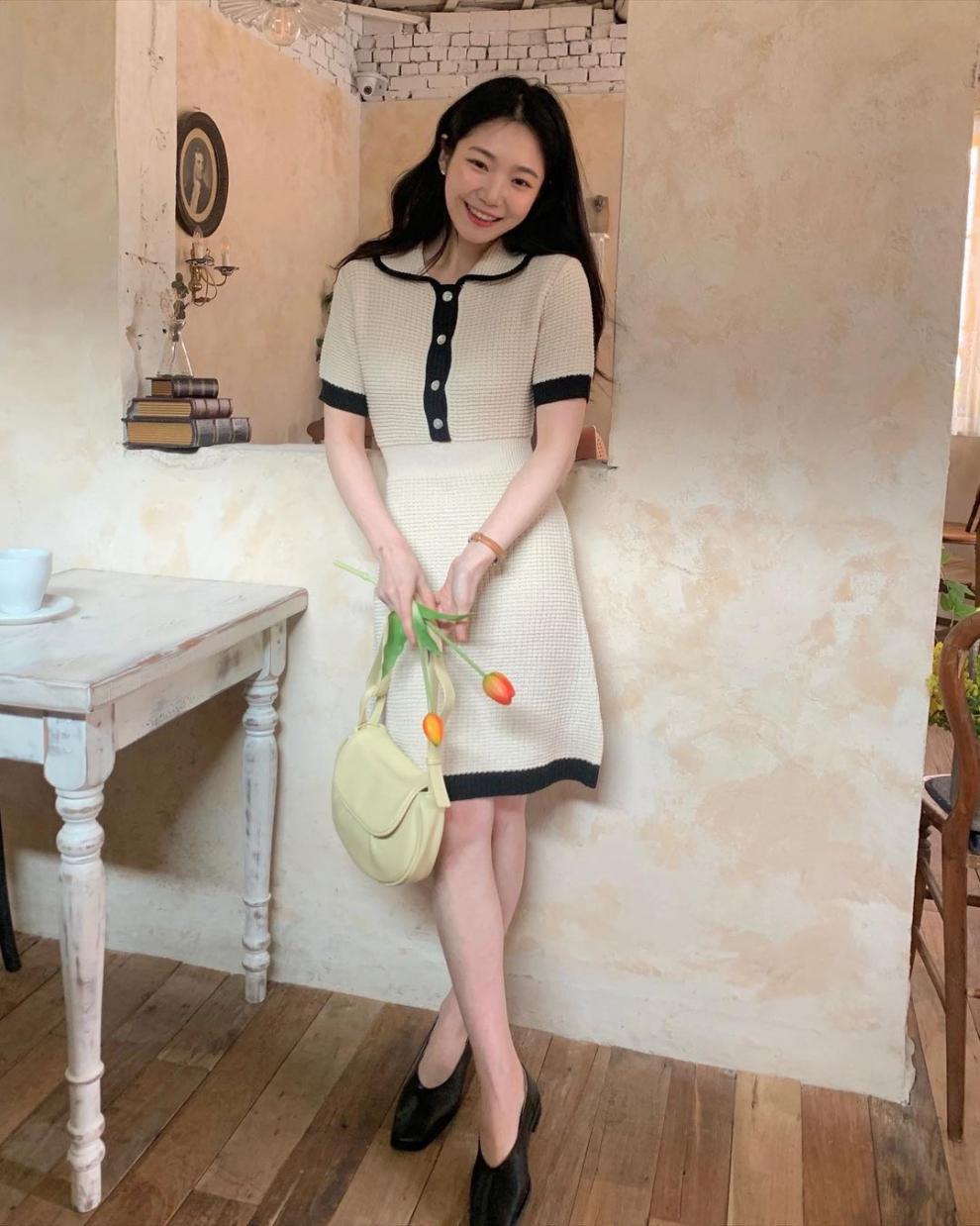 【dress】体型カバーニットワンピースG22103