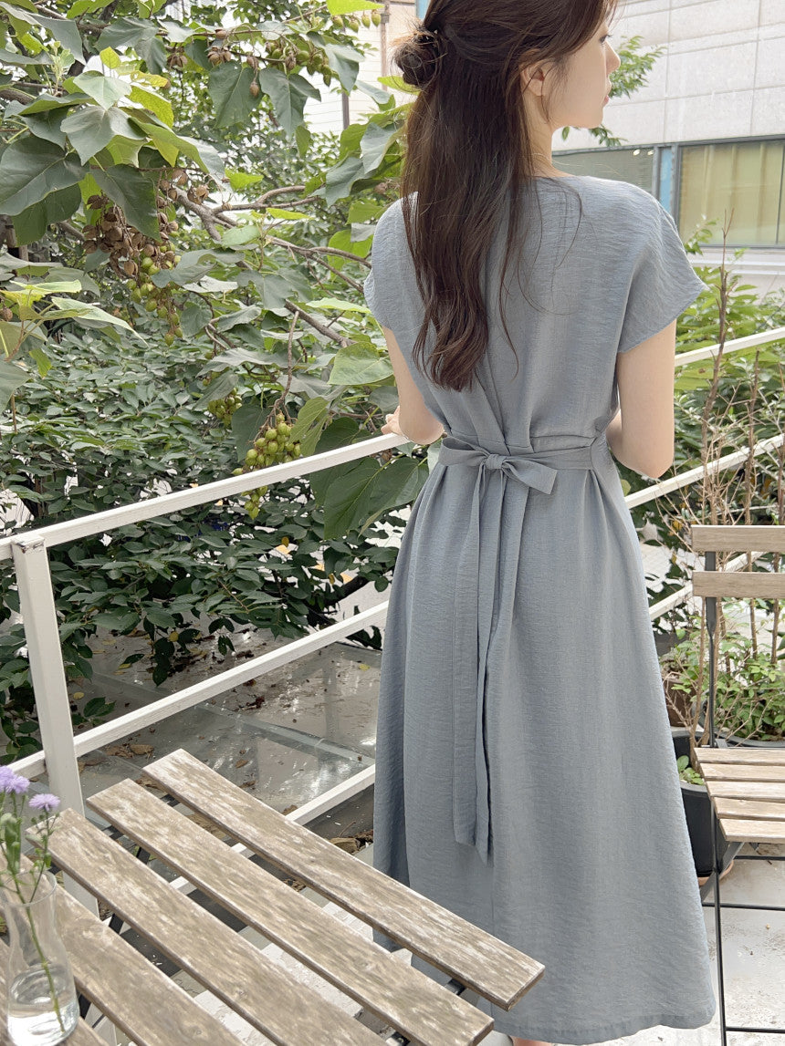 【dress】ラウンドネックギャザーデートワンピースG21971