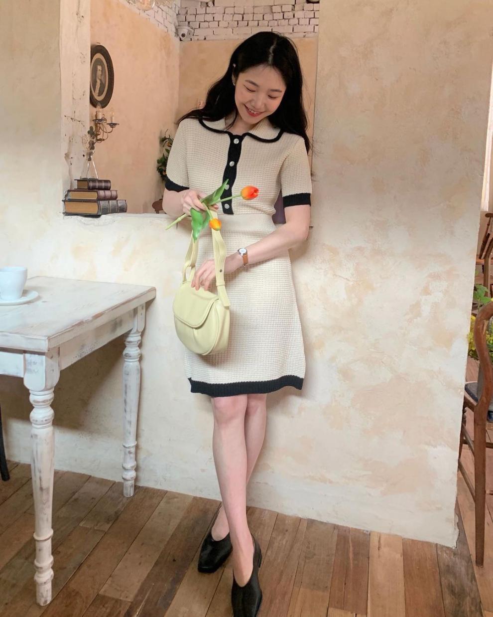 【dress】体型カバーニットワンピースG22103
