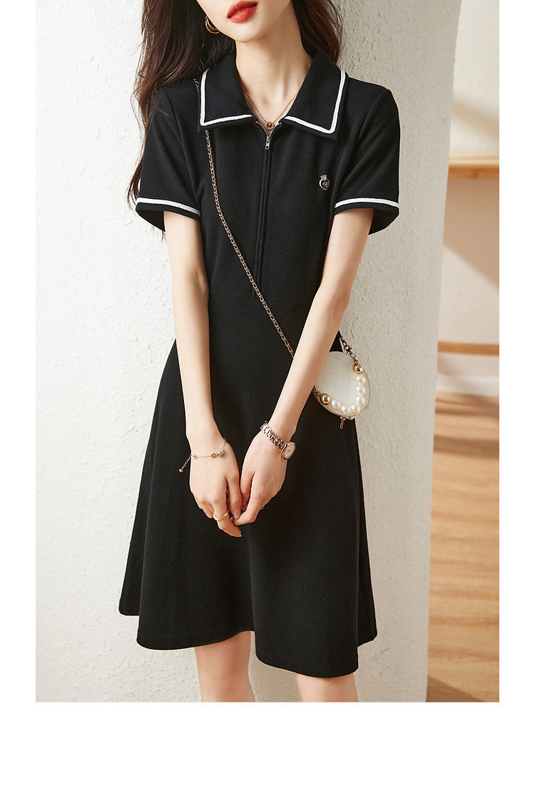 【dress】ファッション折り襟デートワンピースG21935