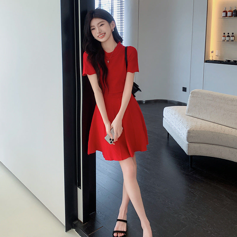 【dress】フランス風AラインニットワンピースG21831