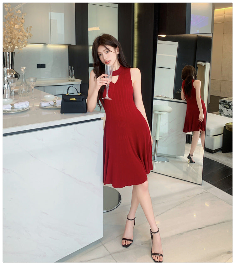 【dress】VネックニットワンピースG22106