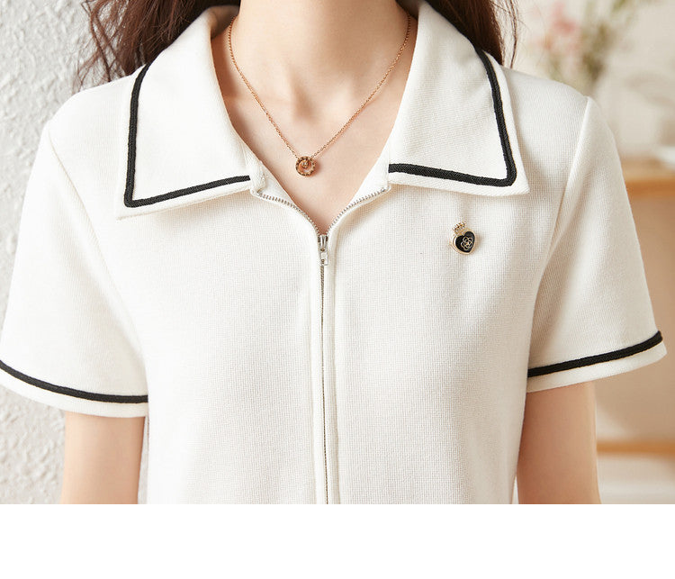 【dress】ファッション折り襟デートワンピースG21935