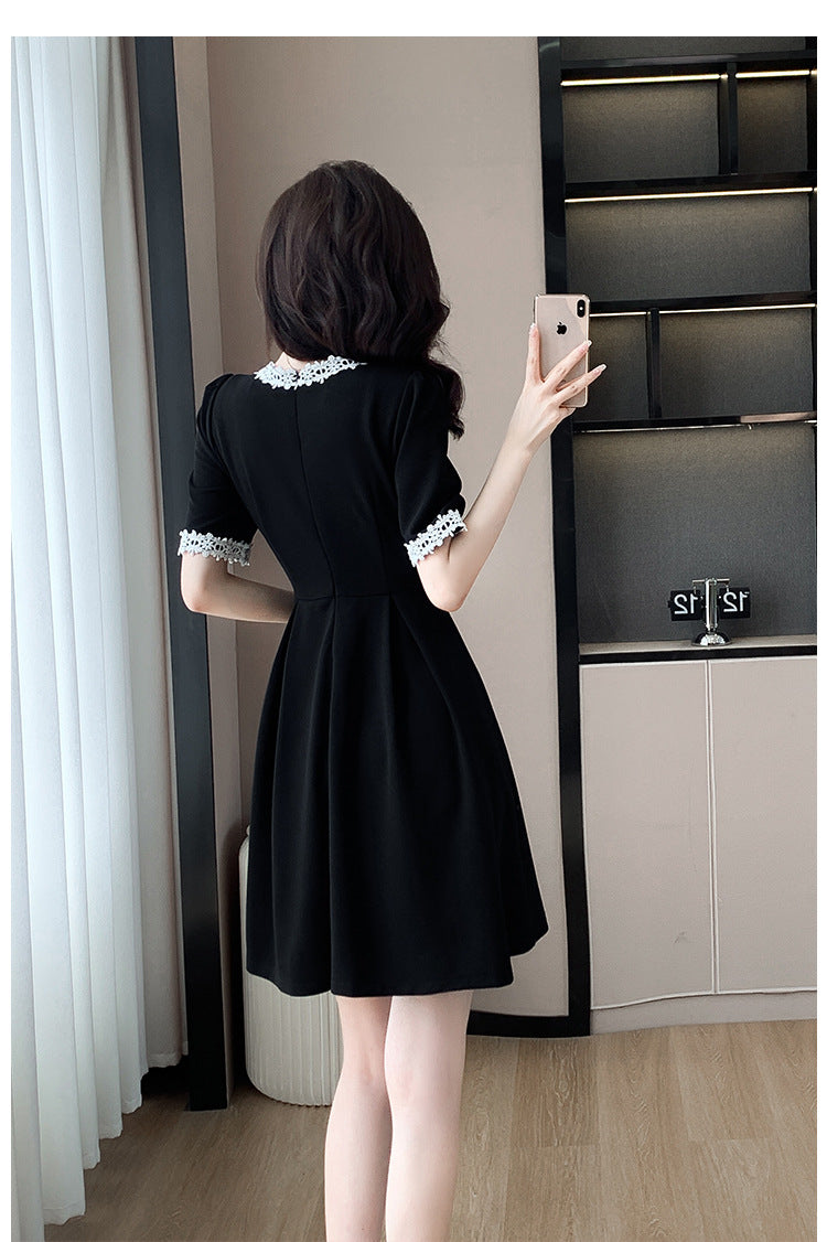 【dress】ラウンドネック切り替えデートワンピースG22115