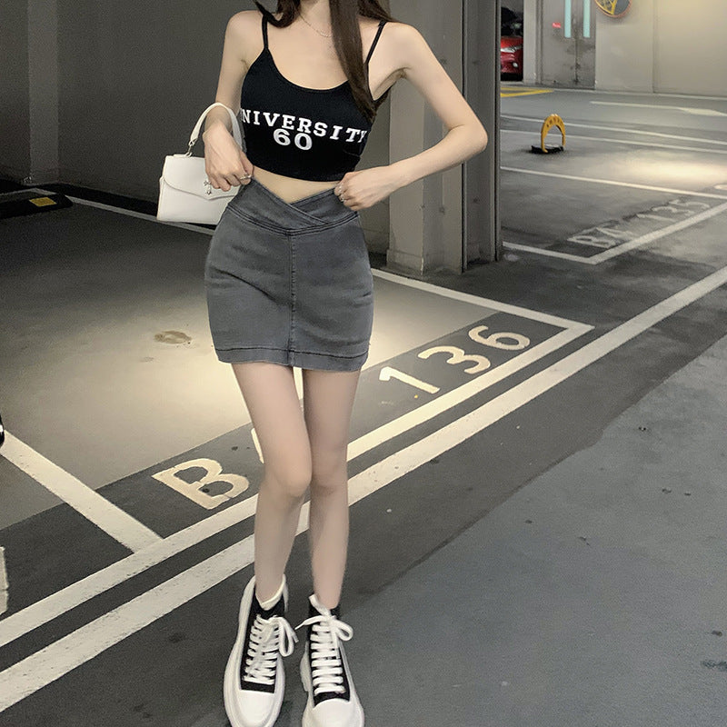 【bottoms】AラインデニムスカートG22400