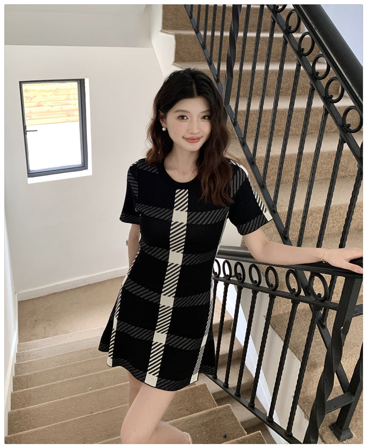 【dress】ラウンドネックニットワンピースG22117