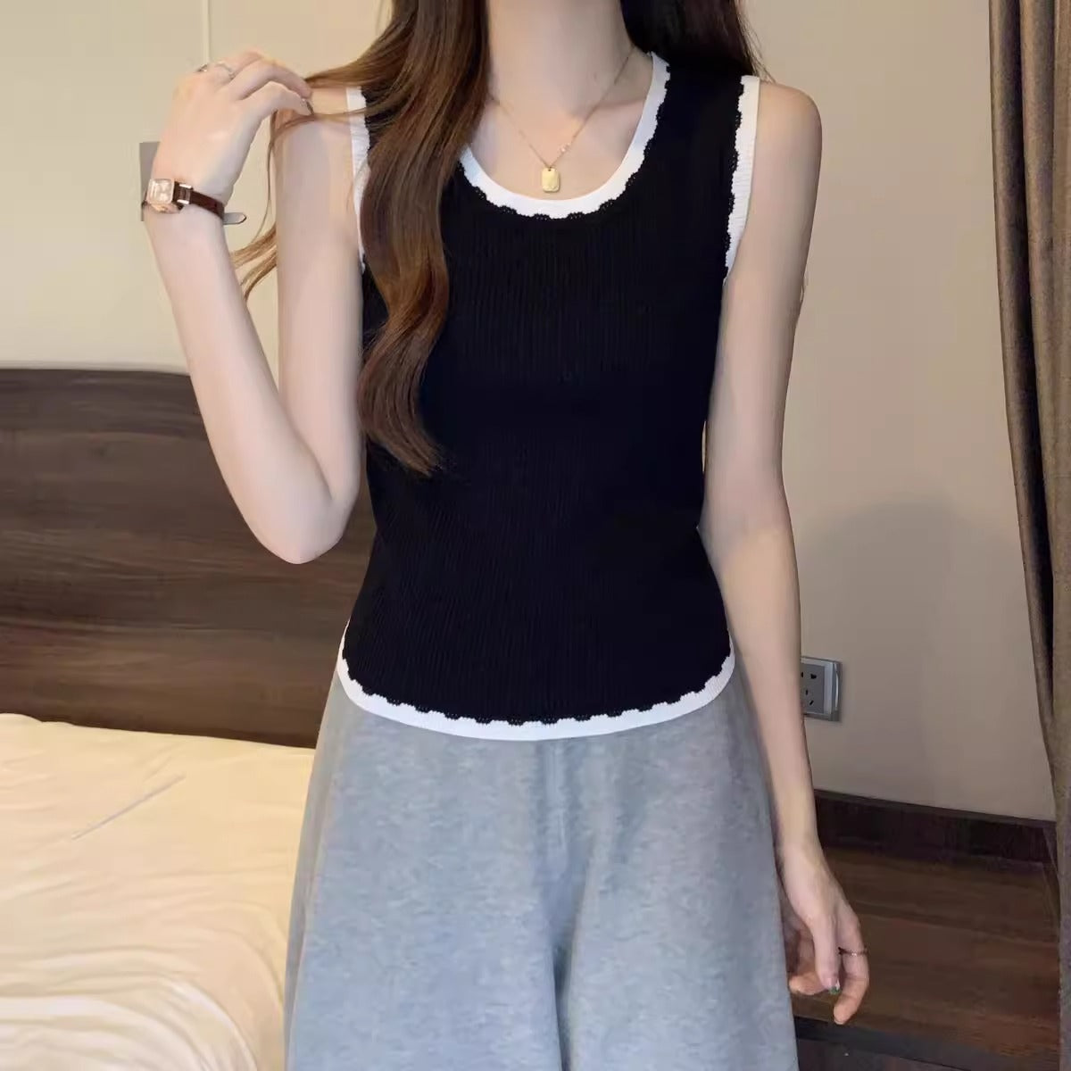 【tops】ニットタンクトップF7590
