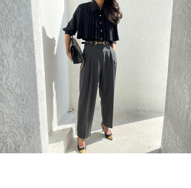 【tops】ラペルギャザーブラウスF8375