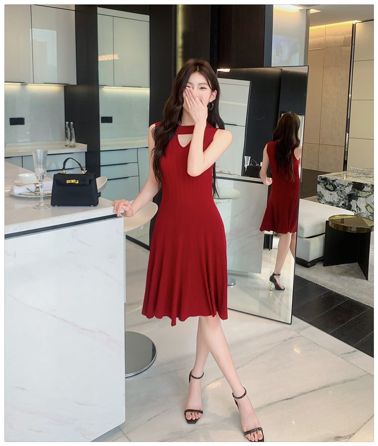 【dress】VネックニットワンピースG22106