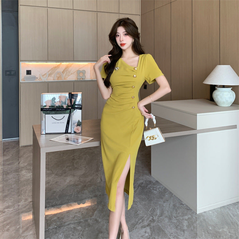 【dress】VネックスリットデートワンピースG22544