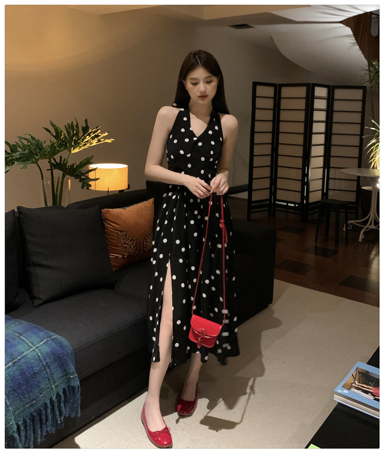 【dress】リボンドット柄デートワンピースG22104