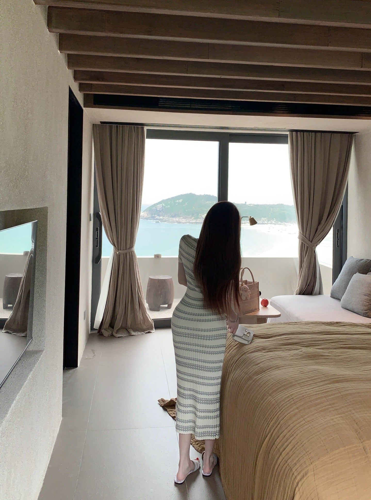 【dress】ストライプ柄ニットワンピースG21837