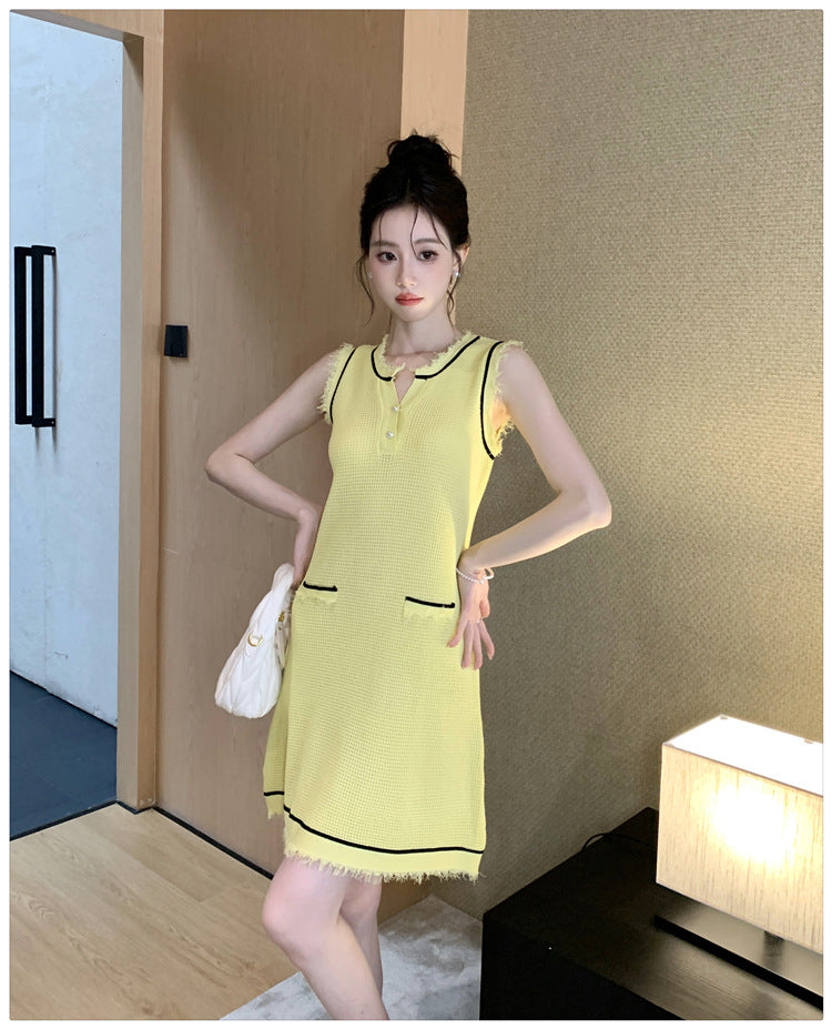 【dress】ノースリーブニットワンピースG22099