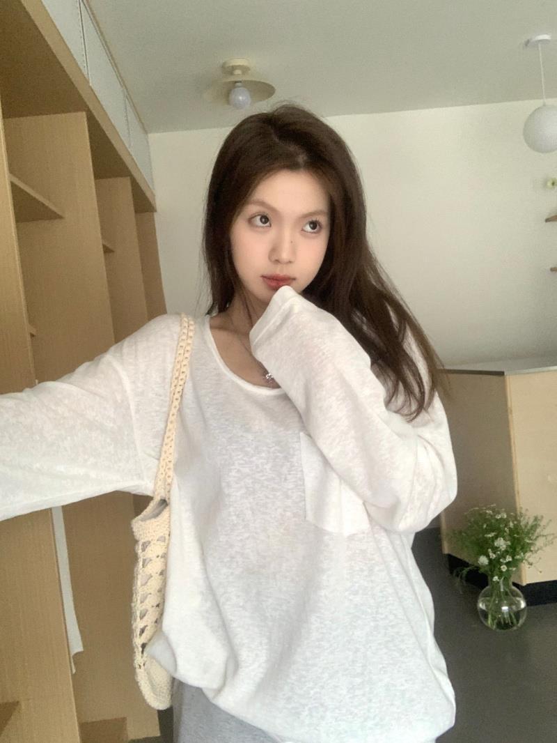 【tops】長袖ゆったりTシャツF7884