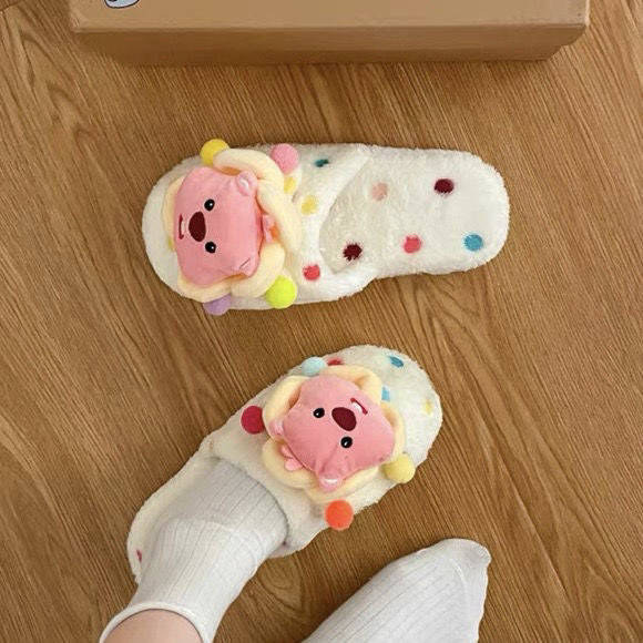 【shoes】可愛いふわふわファースリッパF8456
