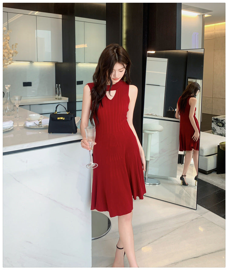【dress】VネックニットワンピースG22106