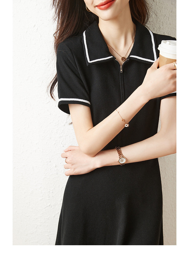 【dress】ファッション折り襟デートワンピースG21935