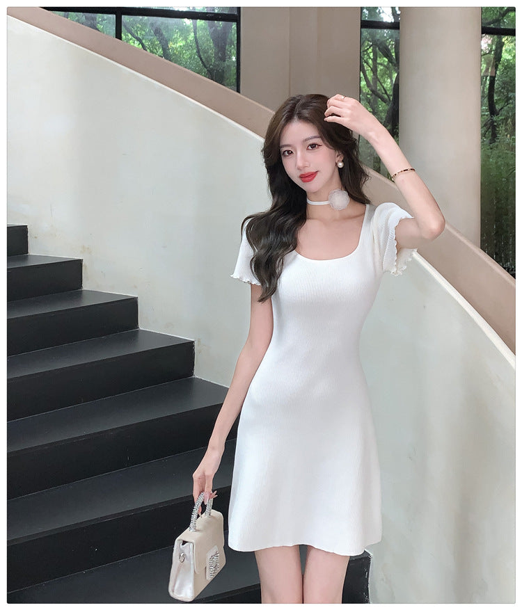 【dress】UネックニットワンピースG22122