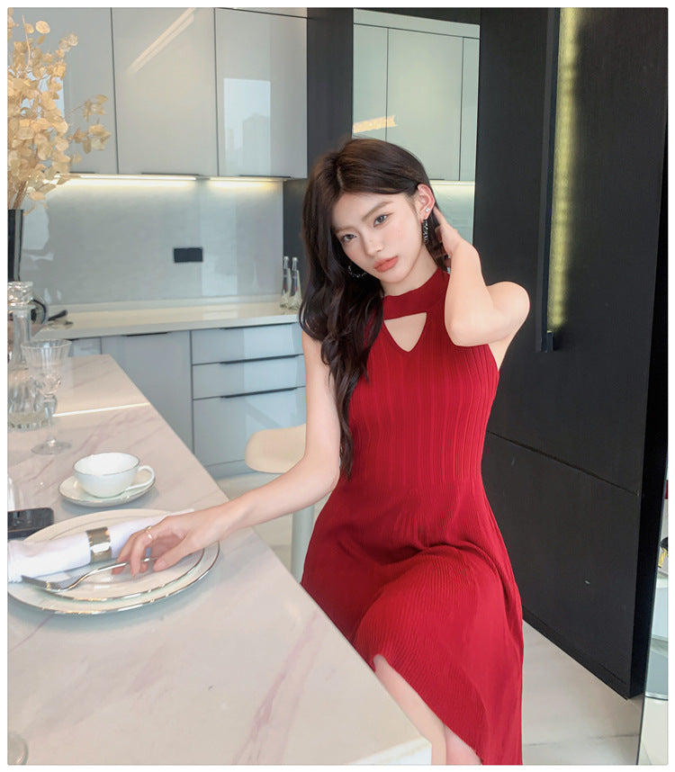 【dress】VネックニットワンピースG22106