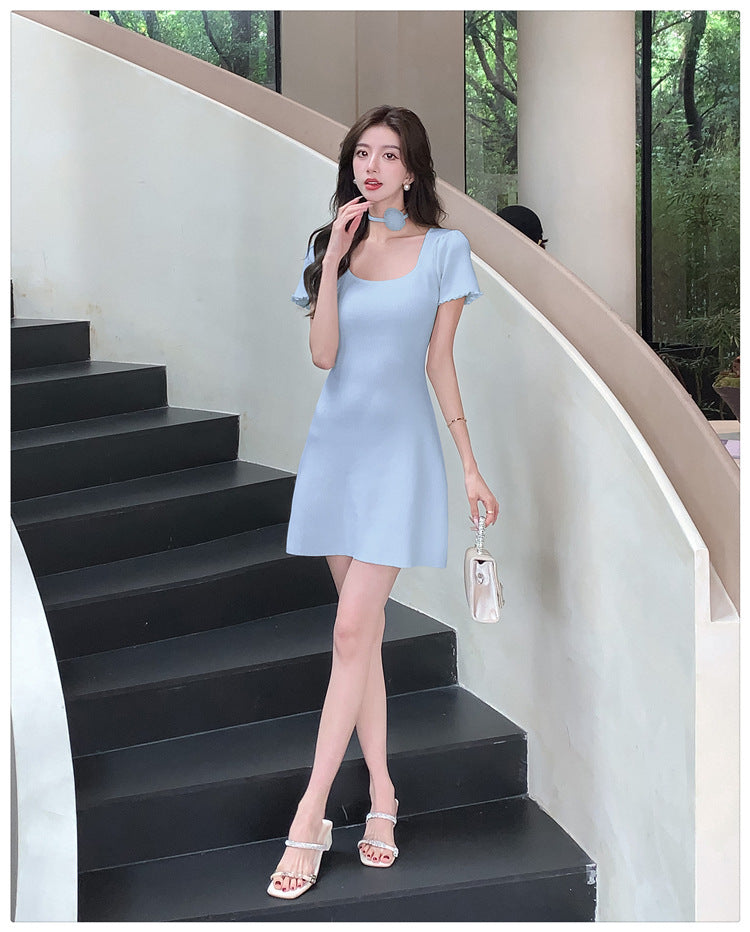 【dress】UネックニットワンピースG22122
