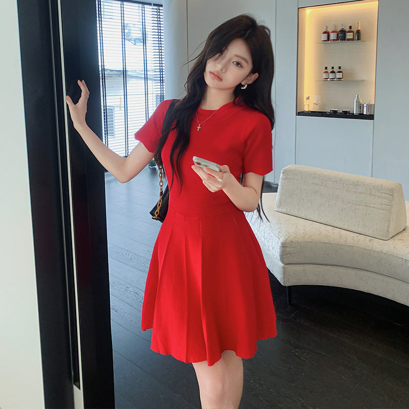 【dress】フランス風AラインニットワンピースG21831