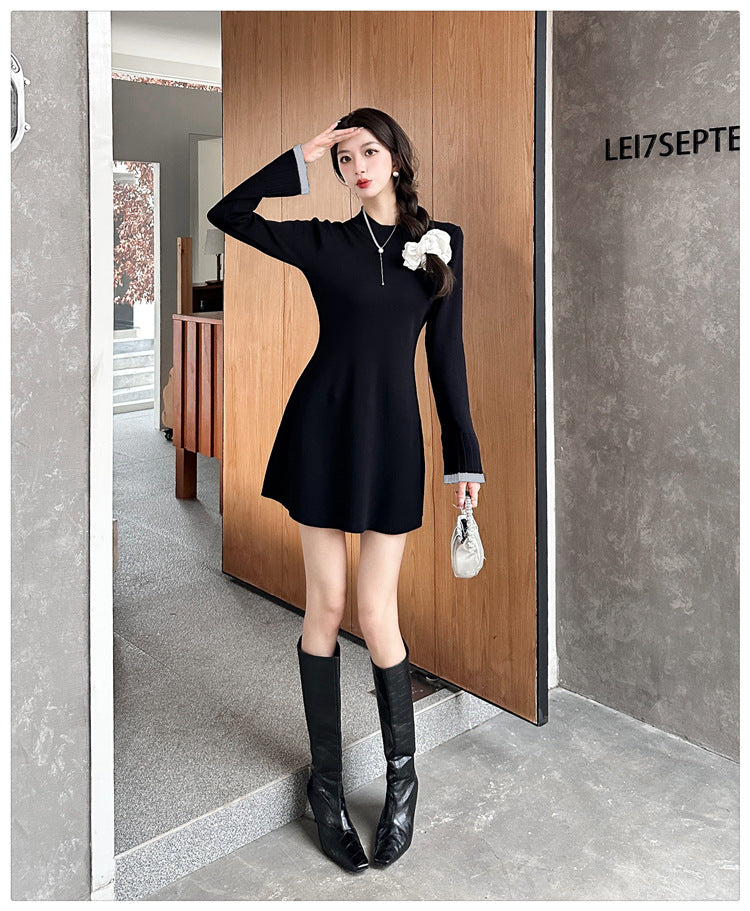 【dress】フレアスリーブニットワンピースG23288