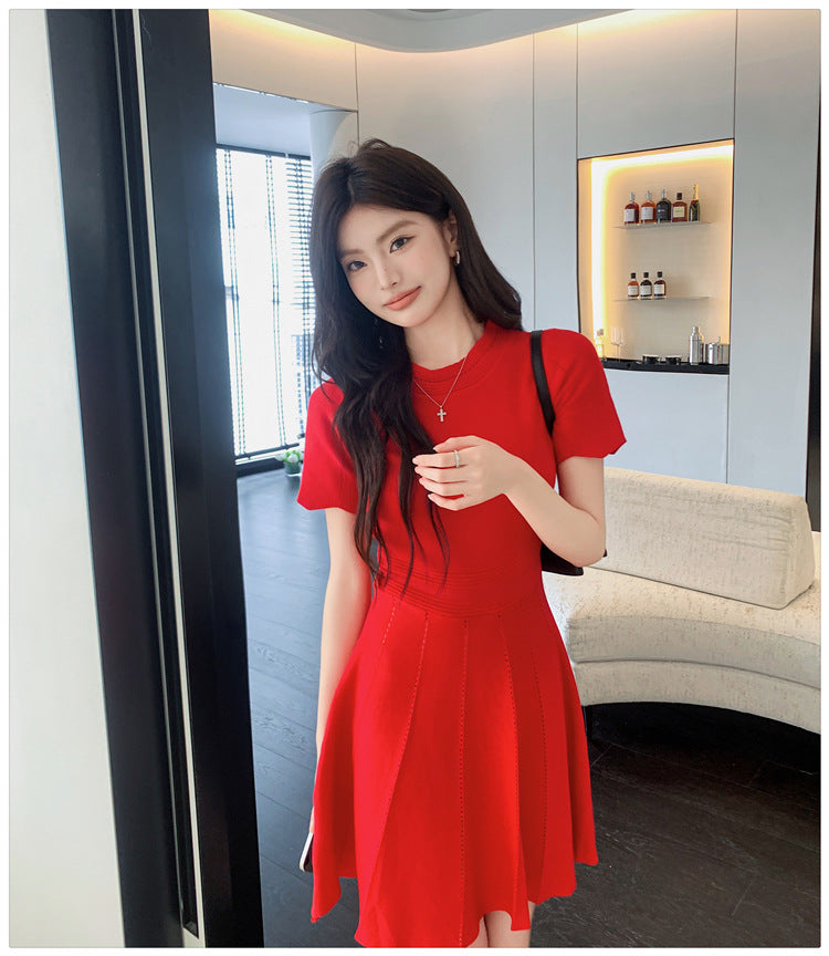 【dress】フランス風AラインニットワンピースG21831
