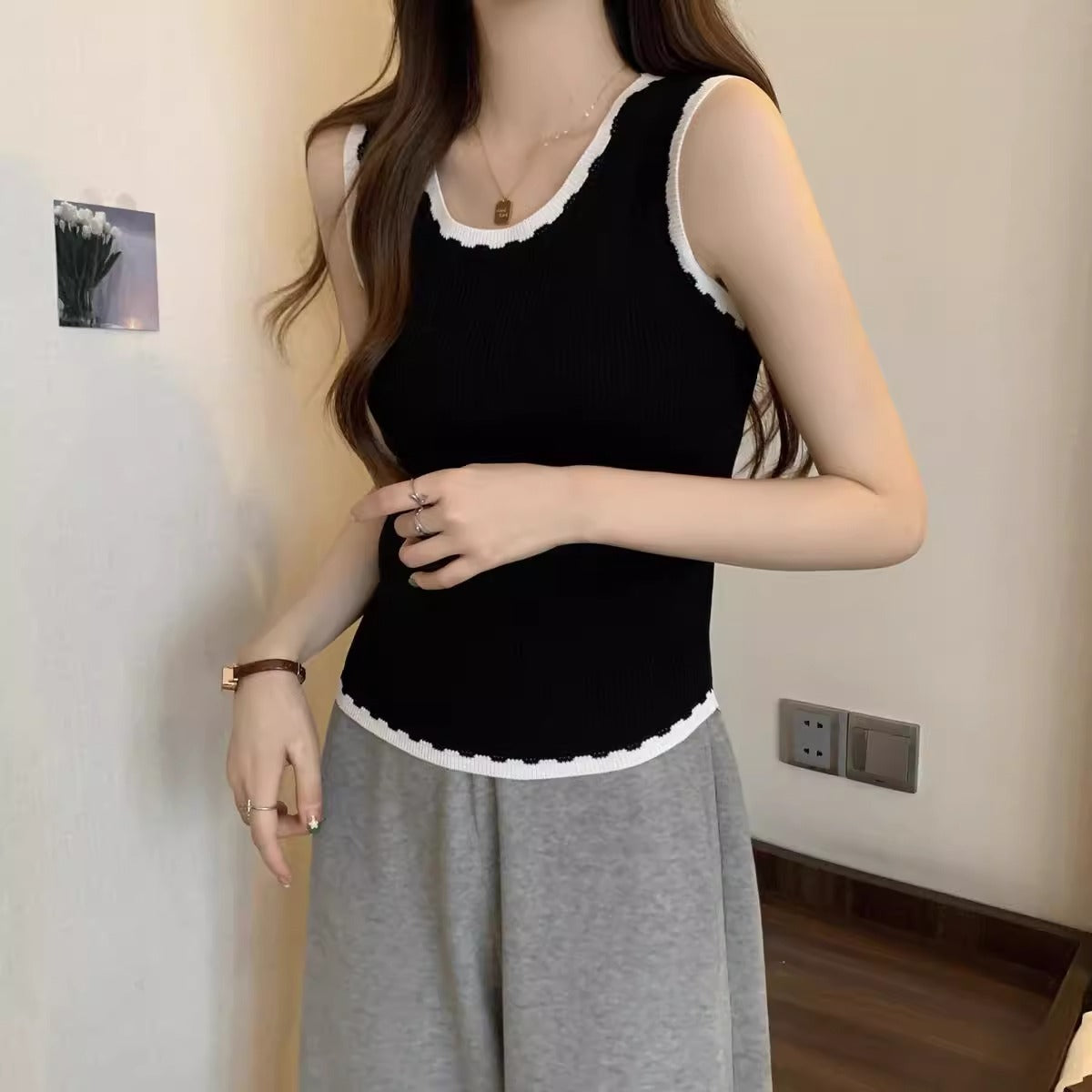 【tops】ニットタンクトップF7590
