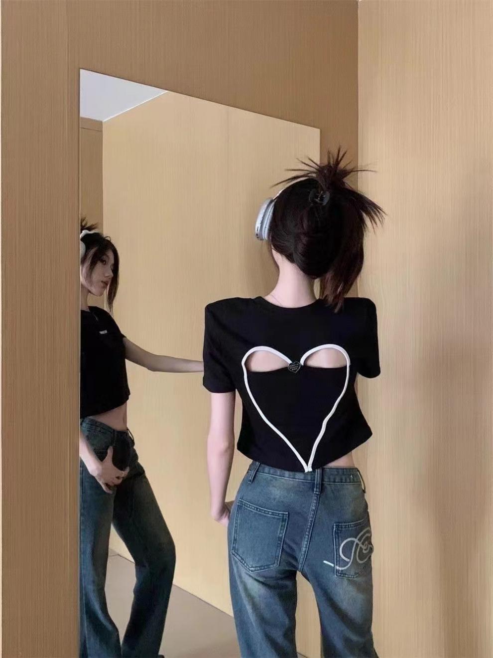 【tops】ハート柄TシャツG22036