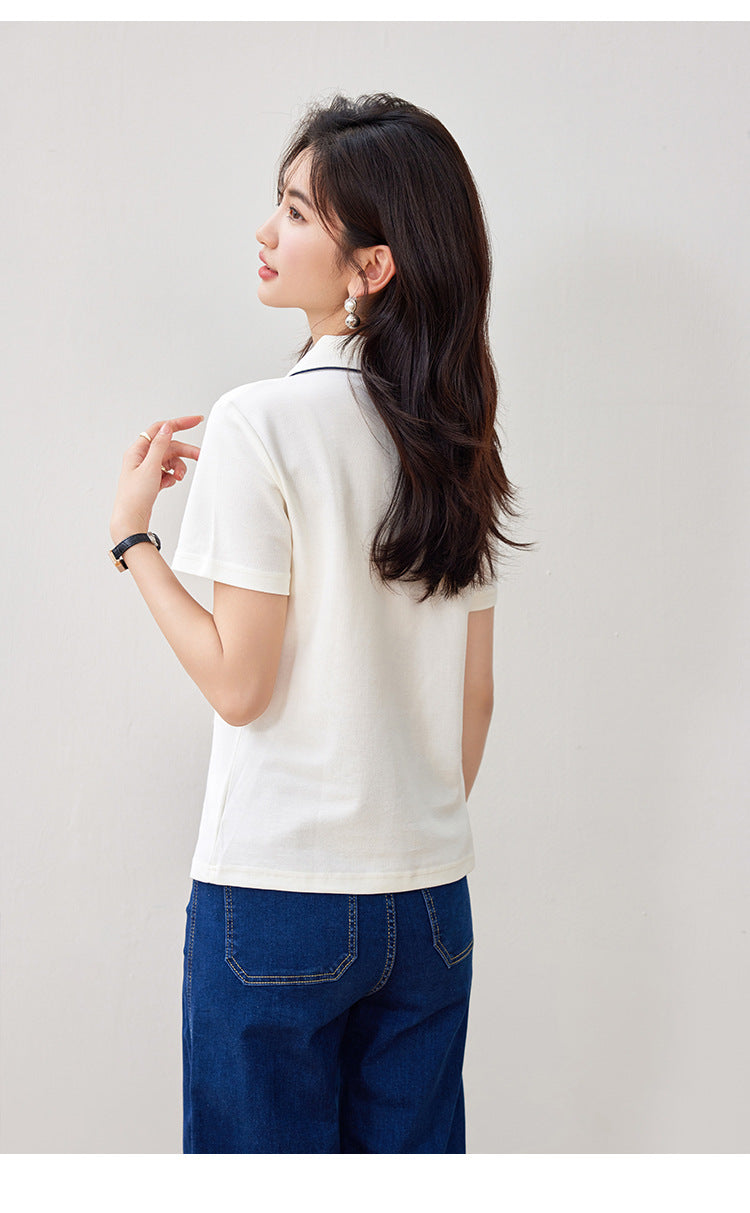 【tops】POLOネック合わせやすいTシャツG21961