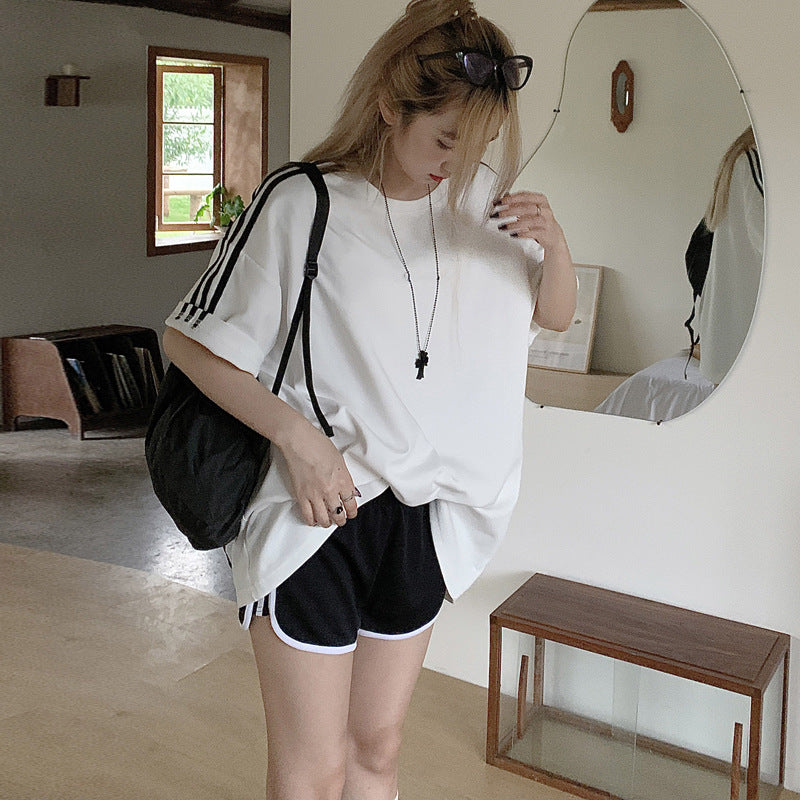 【tops】2色半袖ゆったりTシャツF7883