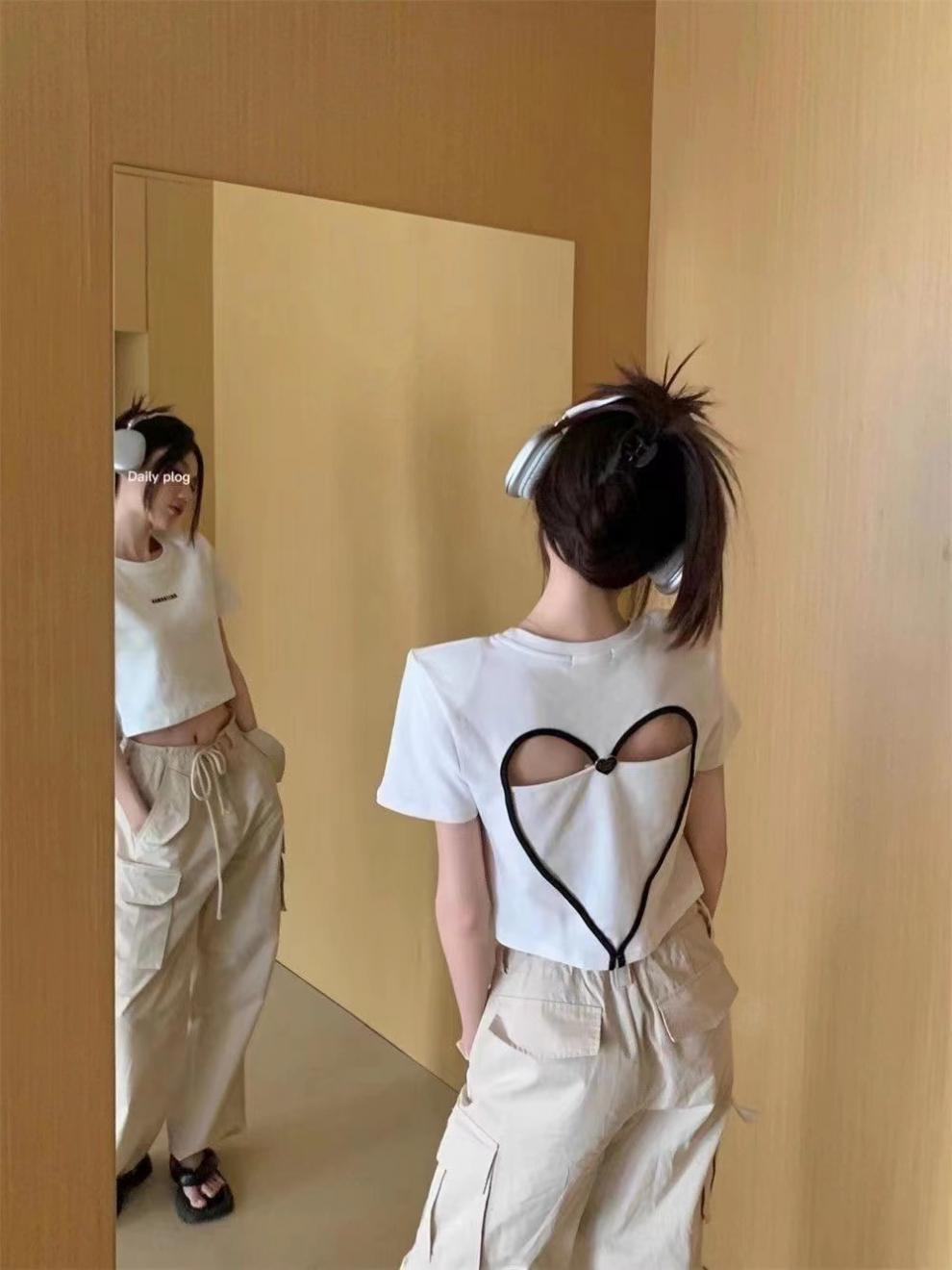 【tops】ハート柄TシャツG22036