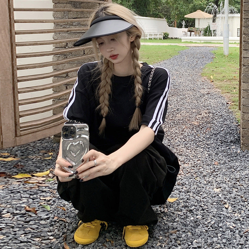 【tops】2色半袖ゆったりTシャツF7883