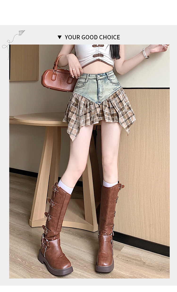 【bottoms】イレギュラー切り替えデニムスカートG22401