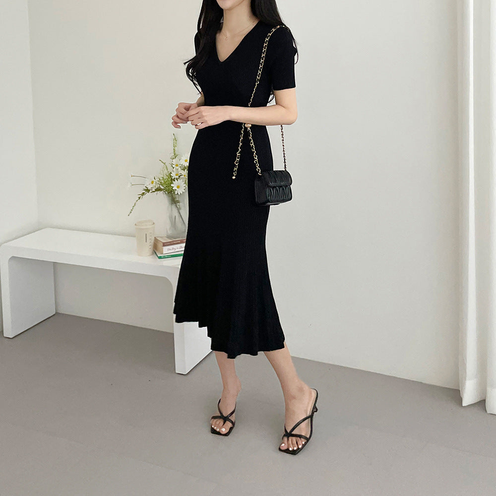 【dress】VネックニットワンピースG21815