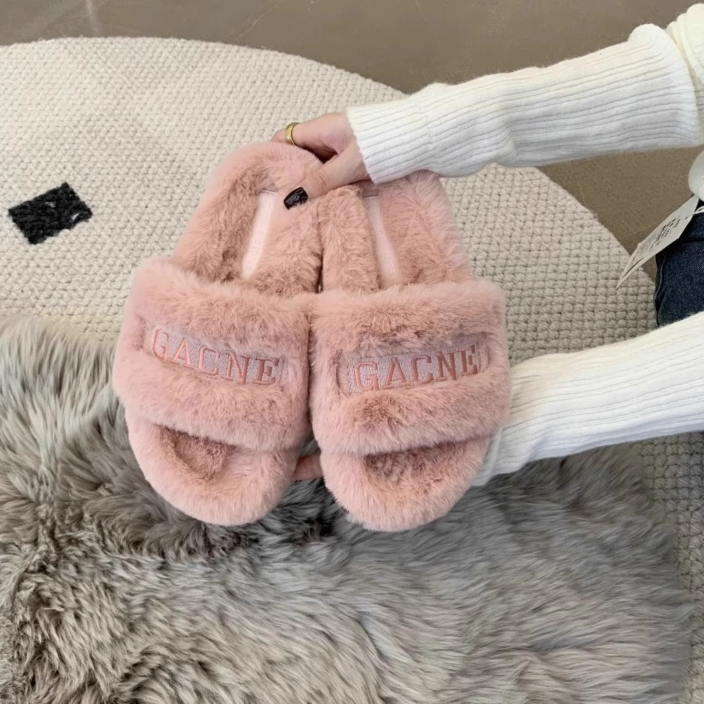 【shoes】3色ファースリッパF8058