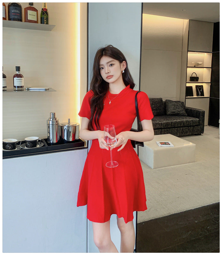 【dress】フランス風AラインニットワンピースG21831